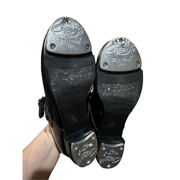 Capezio girls black tap shoes sz 2M - Picture 5 of 9